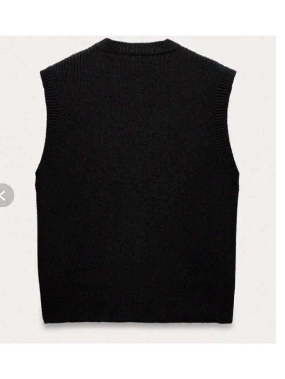 Zara Black Knit Vest with Gold Button Details. Size M - Picture 2 of 9